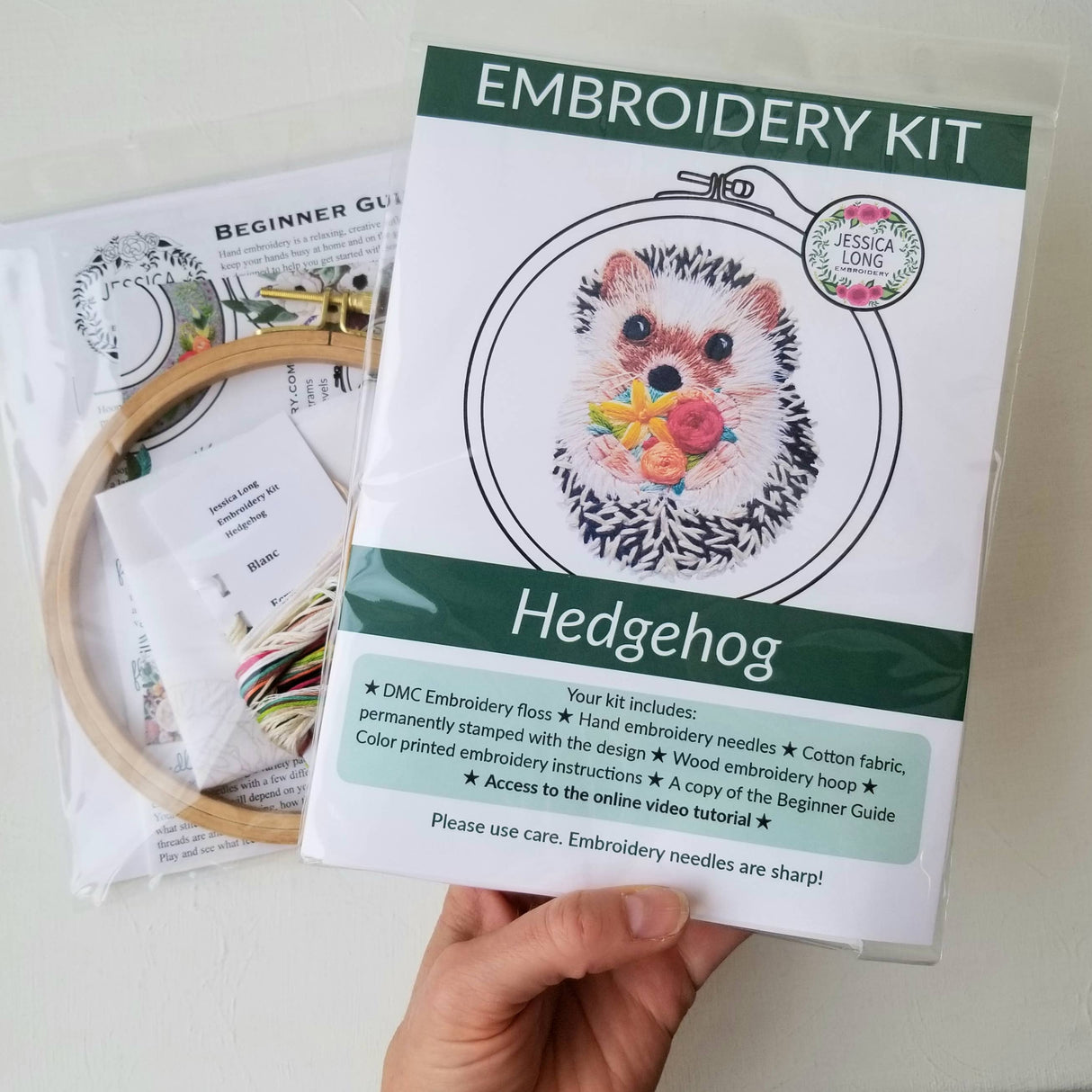 Hedgehog Embroidery Kit: Floss Card