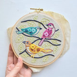 Colorful Birds beginner embroidery kit
