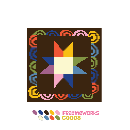 Matilda Star Quilt Block 4x4" Needlepoint Canvas