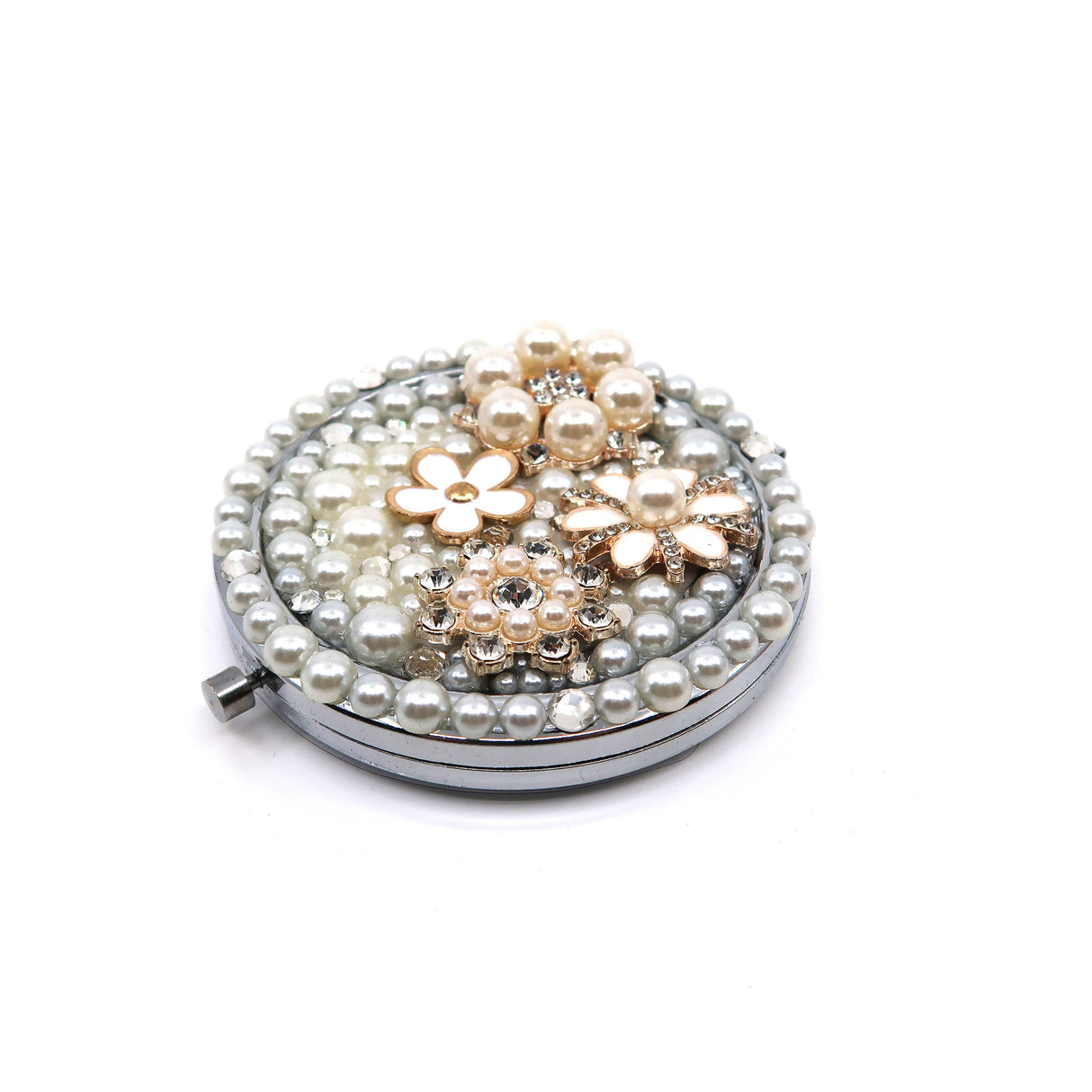 FLOWER PEARL CHARM HAND MIRROR