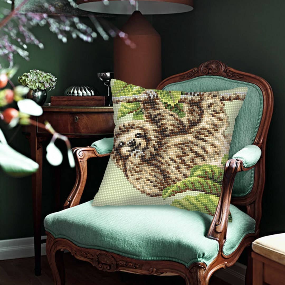 Needlepoint Pillow Kit Sloth Collection DArt 5426