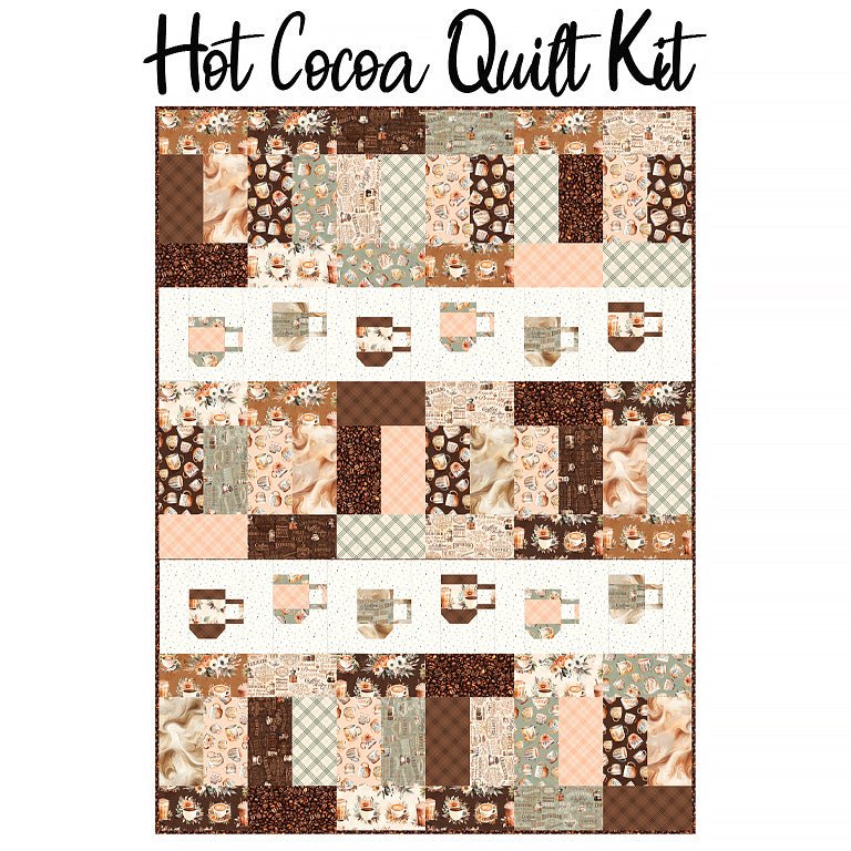 Hot Cocoa Quilt Kit with Coffee Time from Riley Blake