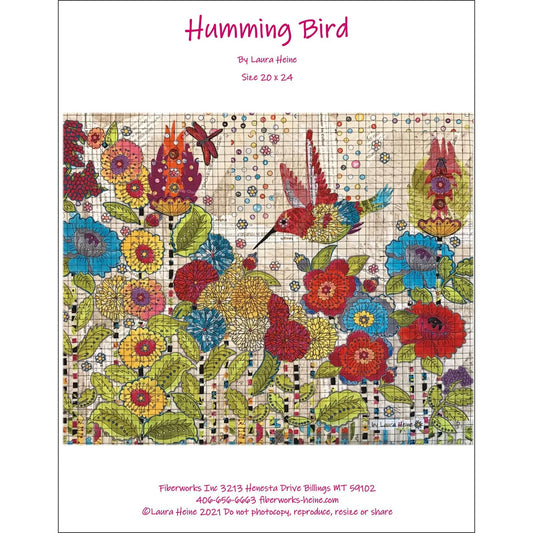 Humming Bird Collage Printed Pattern by Laura Heine