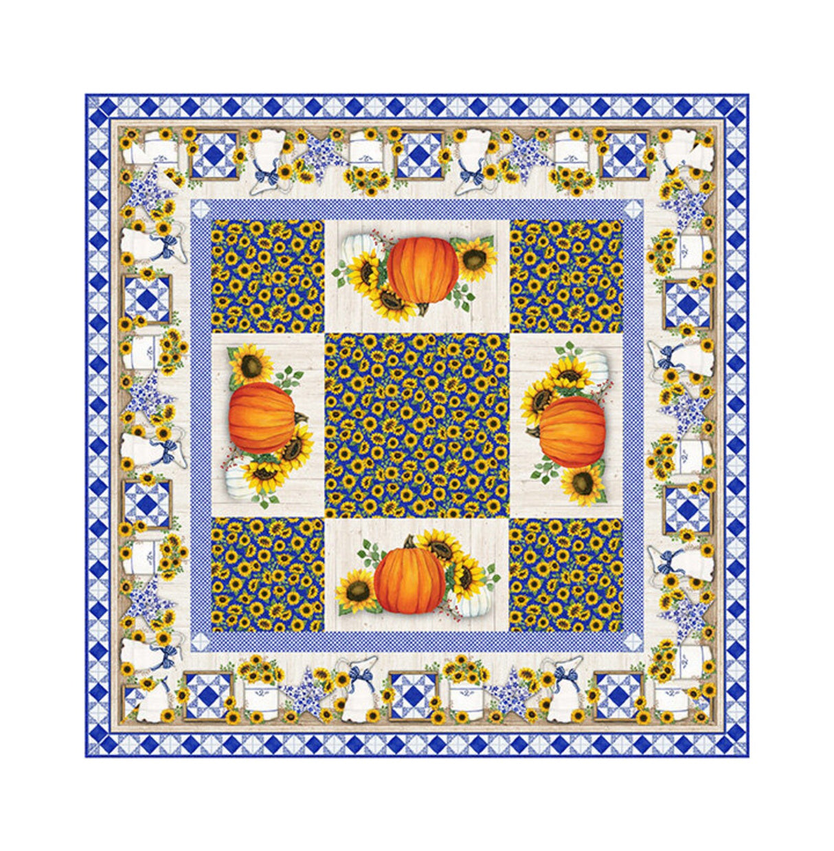 Autumn Gathering Table Topper quilt kit 64” x 64” by Jennifer Nilsson for Northcott