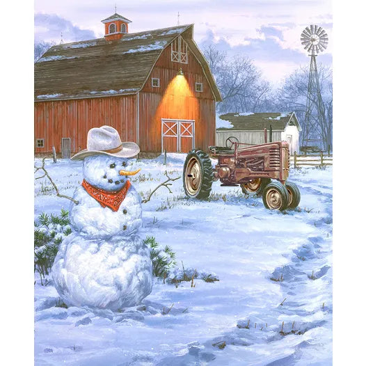 A Nostalgic Christmas Digitally Printed Country Christmas Quilt Panel