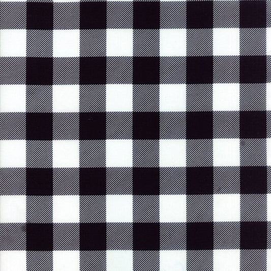 Moda Buffalo check black and white fabric by the yard