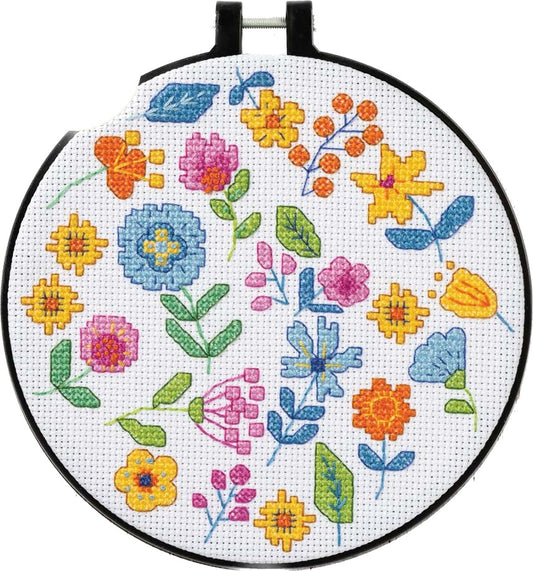 Bucilla 6" Floral Menagerie Counted Cross Stitch Kit