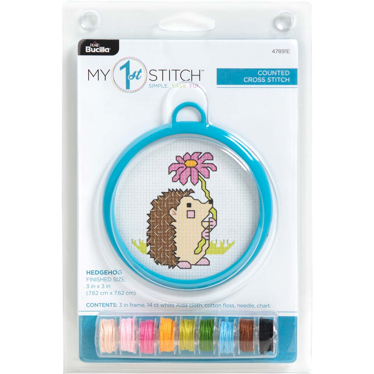 Bucilla, My 1st stitch Hedgehog counted cross stitch