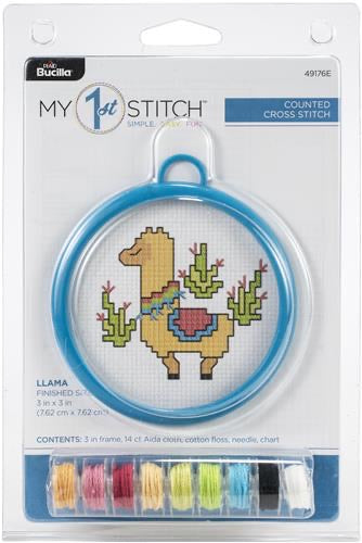 Bucilla, My 1st stitch Llama counted cross stitch