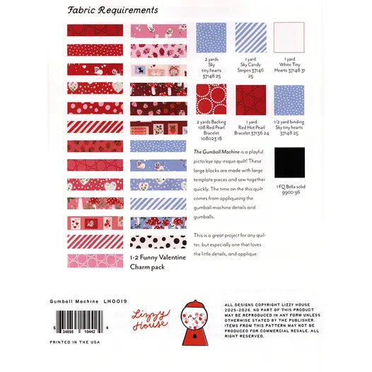 Gumball Machine Quilt Pattern Lizzy House