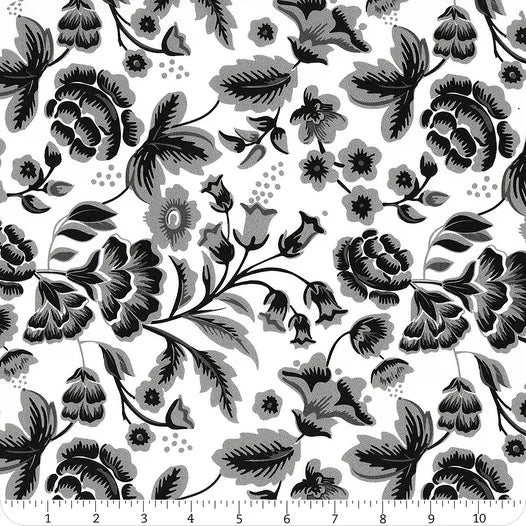 Midnight Meadow Cream Floral 108" Wide Yardage by the yard