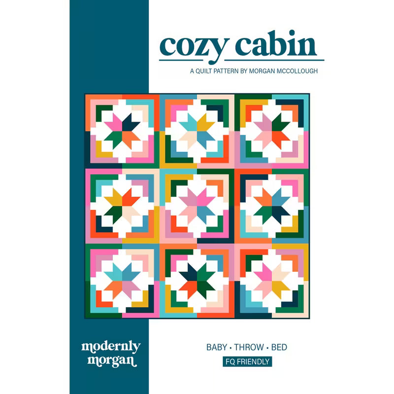 Cozy Cabin Quilt Pattern, multiple sizes