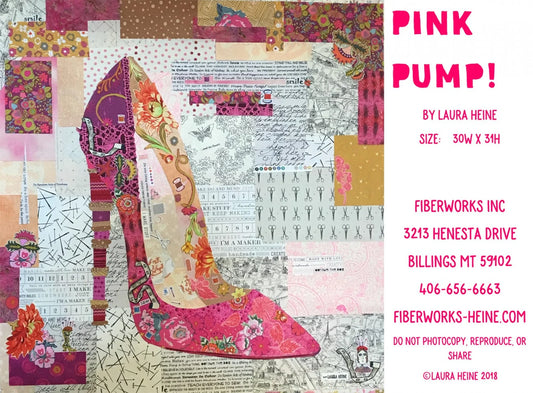 Pink Pump Collage Printed Pattern by Laura Heine