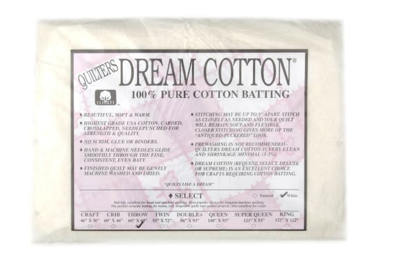 Dream Cotton Batting Select Throw - White (60 x 60)