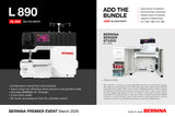 Bernina L 890 Combination Machine - Add a BERNINA Serger Studio by Horn for 999.00