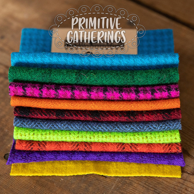 5" Brights Texture Wool Charms from Primitive Gatherings
