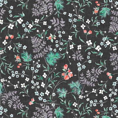 Mylah's Garden, Wildflower's Dark Gray by the yard