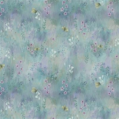 Serenity by Clothworks Digital Meadow, Light Sky by the yard