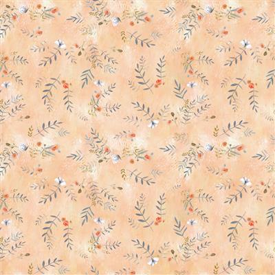 Serenity by Clothworks Digital Fronds, Orange by the yard