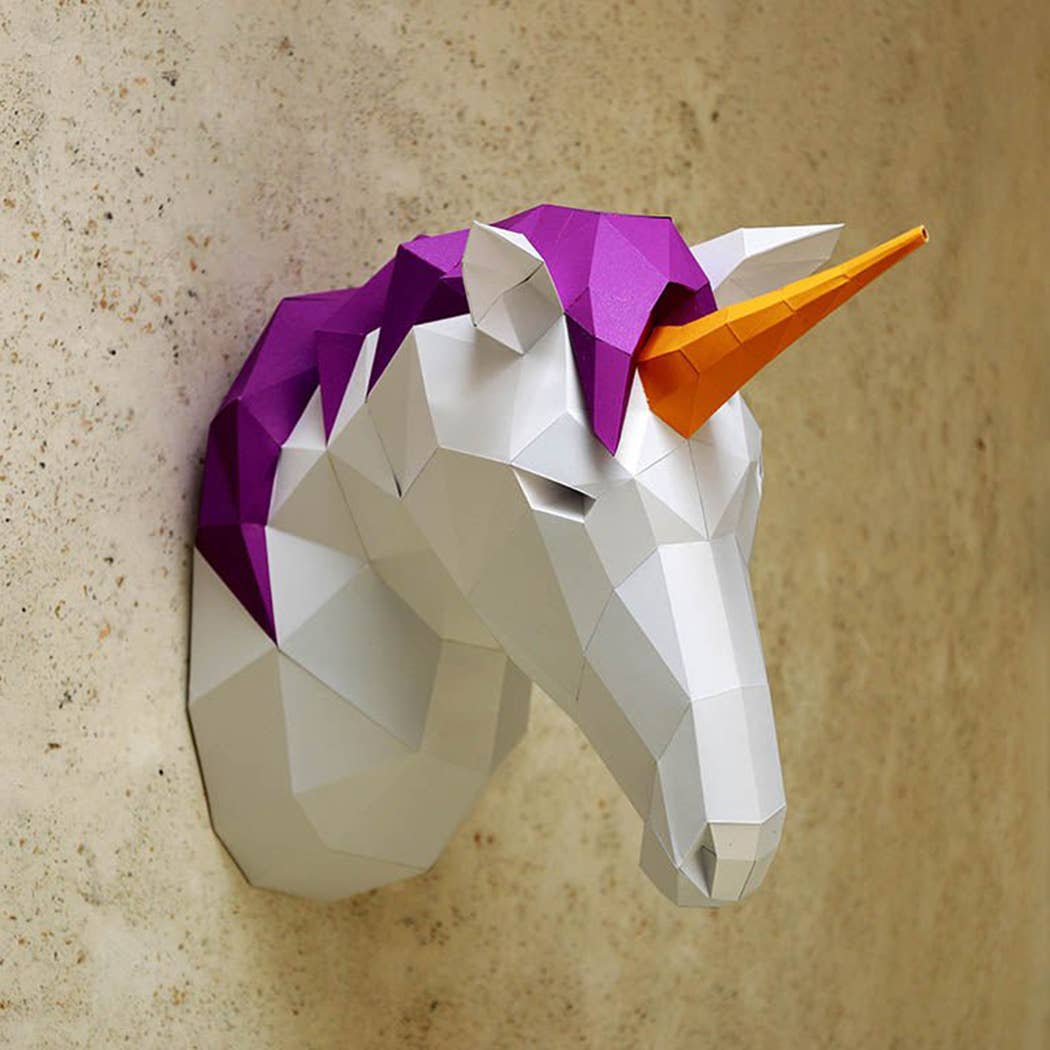 Unicorn 3D PaperCraft Wall Art, Animal PaperCraft Model