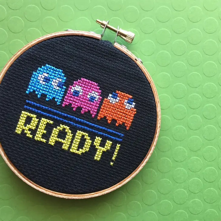 Pac Man Game Counted Cross Stitch DIY KIT