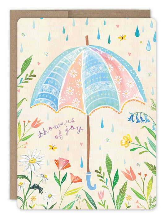 Umbrella Quilt Baby Shower Card