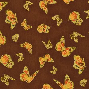 Shades of the Season Brown Butterfly Fabric by the Yard
