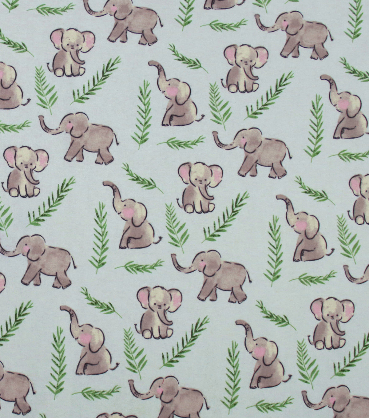 Sweet Elephants Super Snuggle Flannel Fabric by the yard
