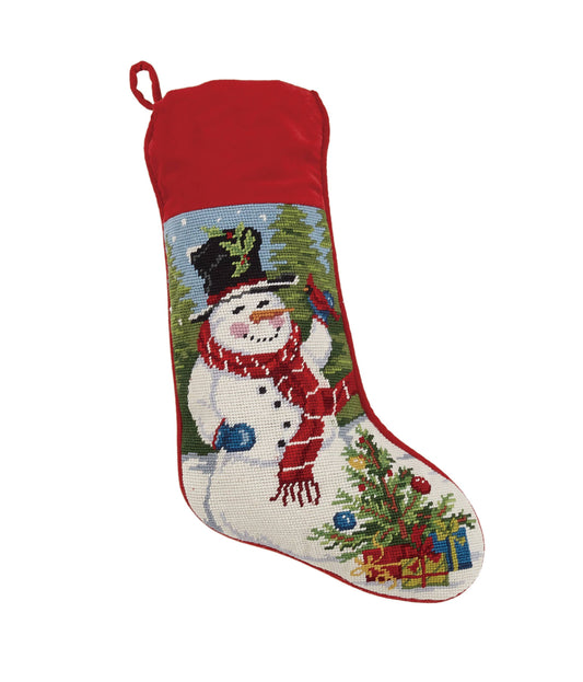 Snowman Needlepoint Stocking- finished