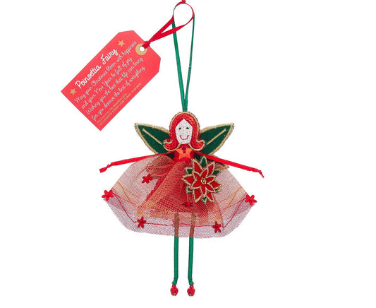 'Poinsettia Fairy' Fair Trade Christmas Keepsake Decoration