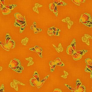 Shades of the Season Gold Butterfly Fabric by the Yard
