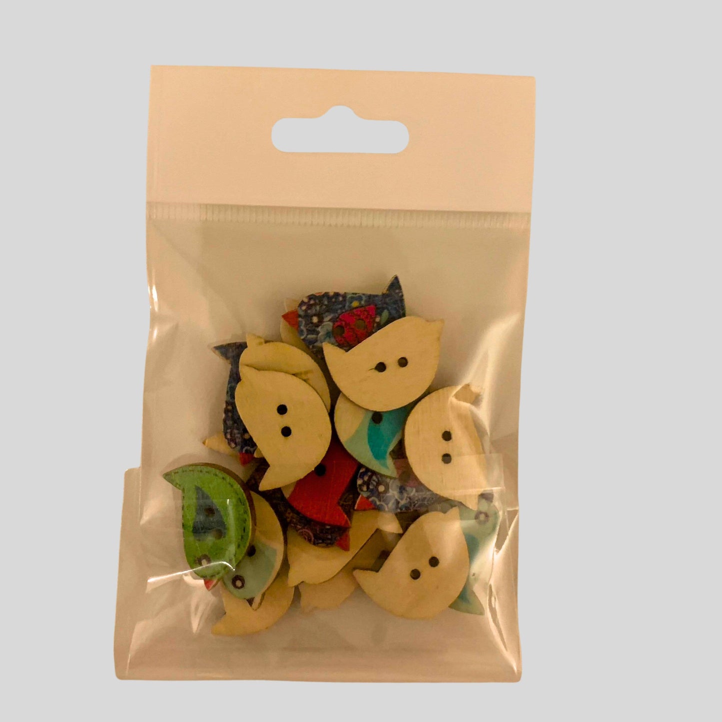Colorful Mix Wooden Bird Buttons