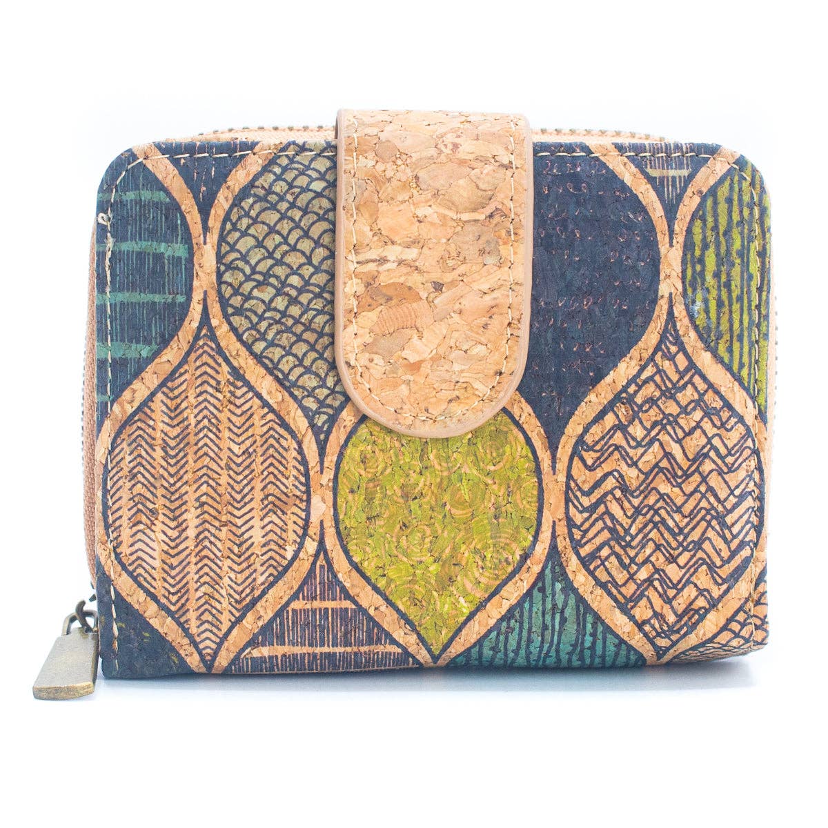 Natural Cork Printed Women's Short Card Wallet BAG-2238