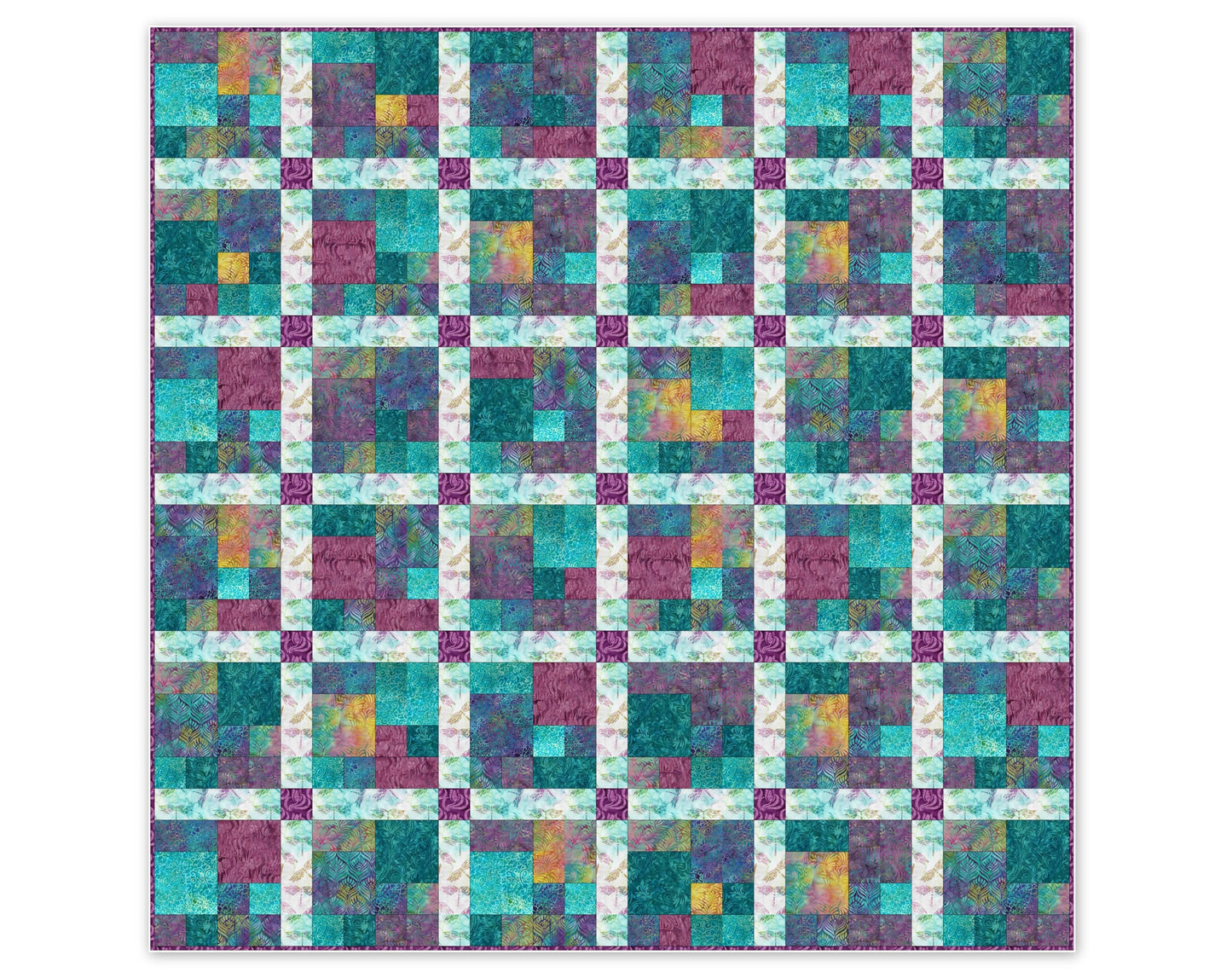 Cityscape Modern Quilt Pattern, Uses Fat Quarters