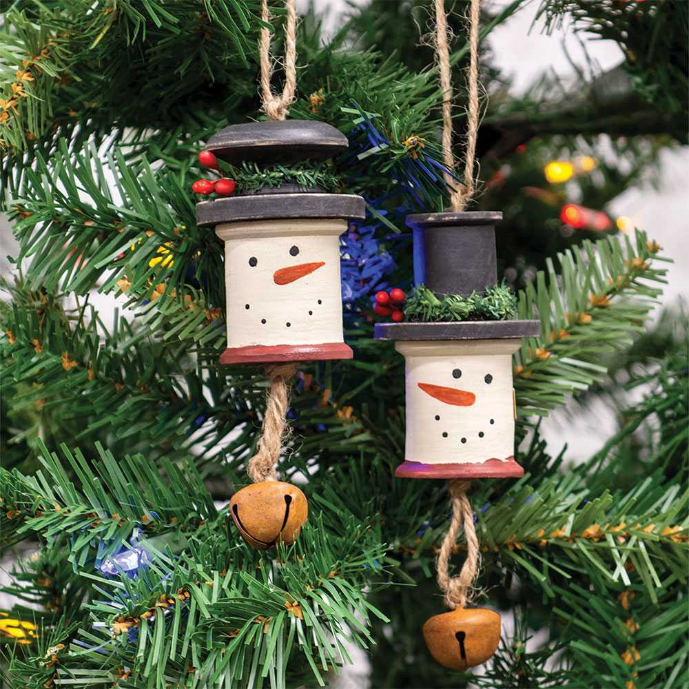 Spool Snowman Christmas Ornament,