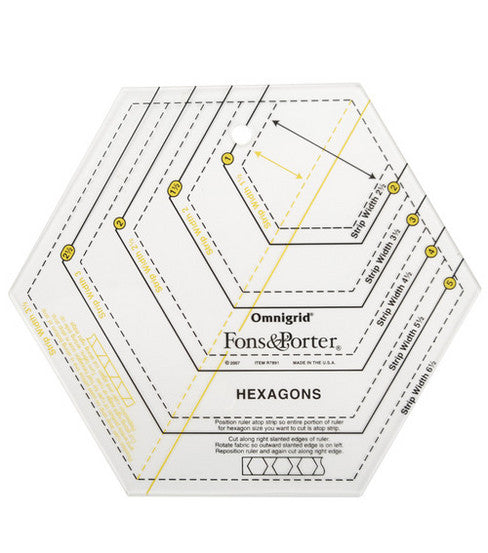 Fons & Porter Hexagon Ruler 2-6 inches