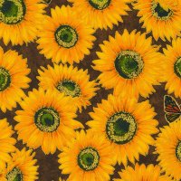 Shades of the Season brown Sunflower Fabric by the Yard