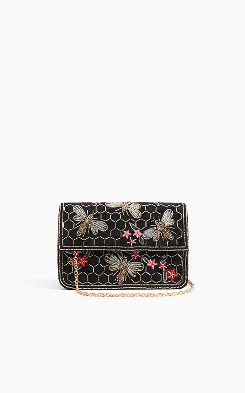 Black Honey Bee Crafted Clutch