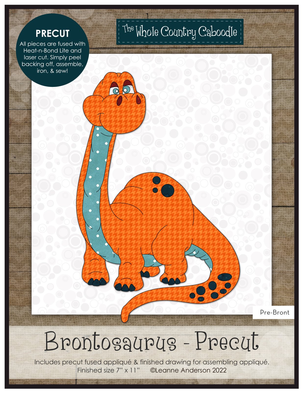 Brontosaurus Precut Fused Applique Pack