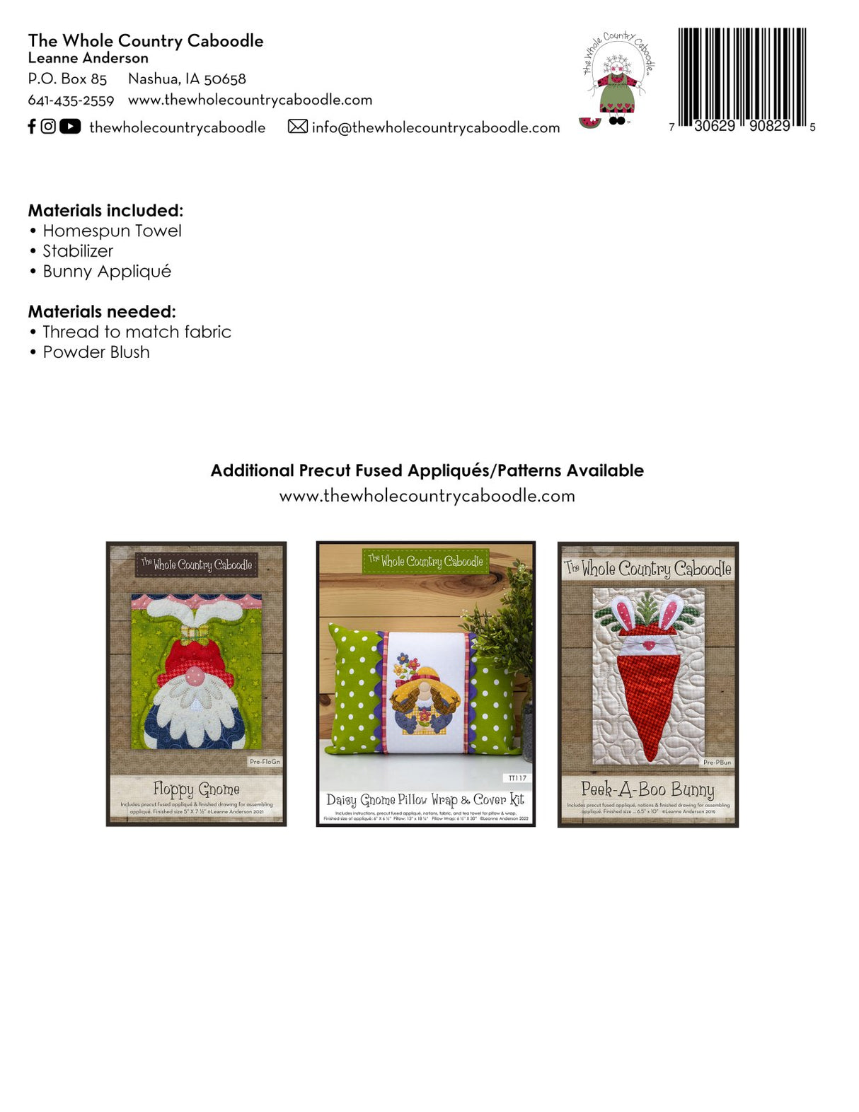 Bunny Applique Tea Towel Kit