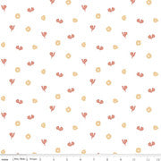Misty Morning Hearts White Fabric by the yard- online only