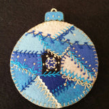 Blue Crazy Quilt Wool Applique Christmas Ornament Stitch Kit – By Artsi2