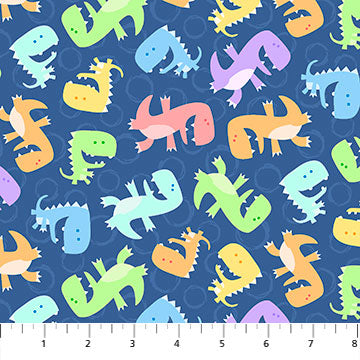 Dino Days Indigo Tykes Fabric by the yard-