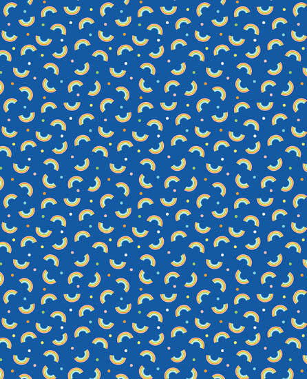 Noah's Journey - Little Rainbows - Royal Blue Fabric by the Yard