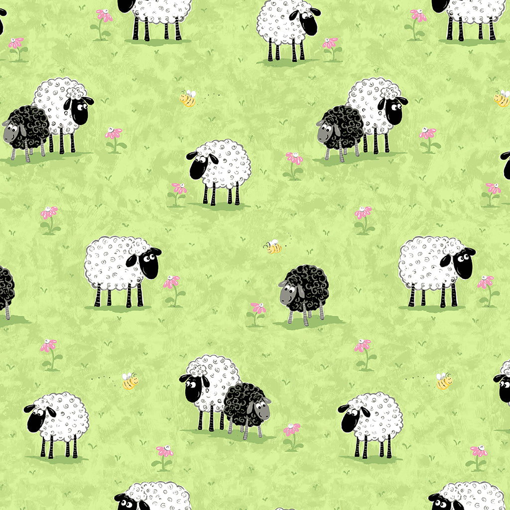 Lal the Lamb Sheep Meadow Fabric by the Yard