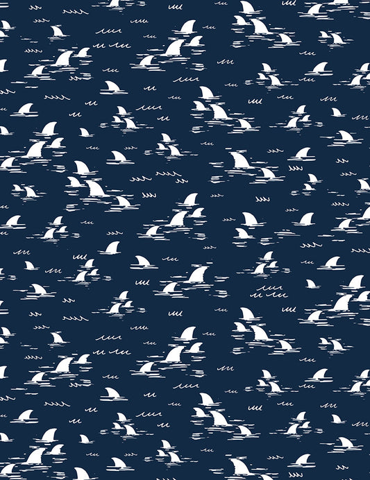 Shark Fin Navy Fabric by the Yard