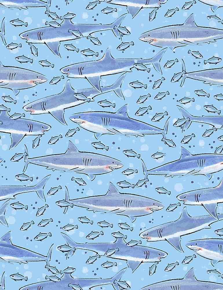 Timeless Treasures Mixed Shark Fabric by the Yard