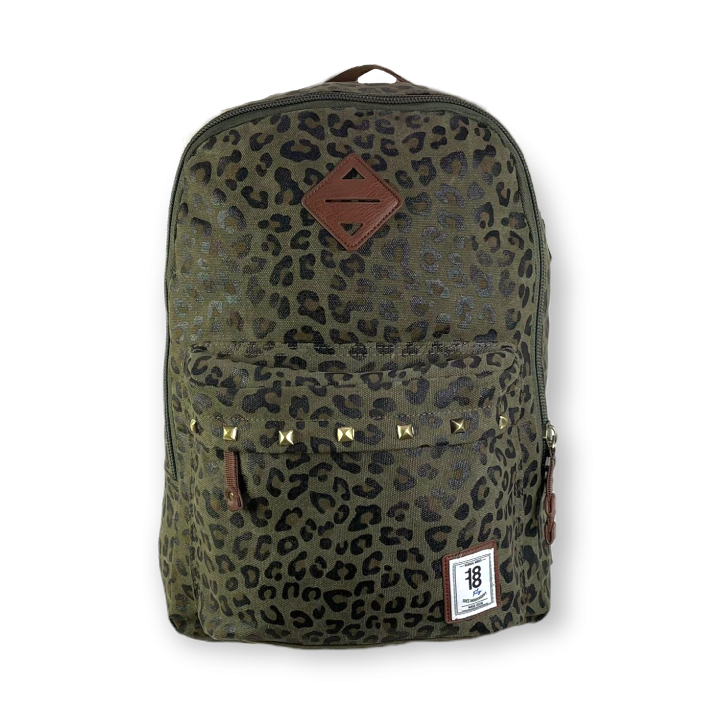 Backpack with Leopard print and studs