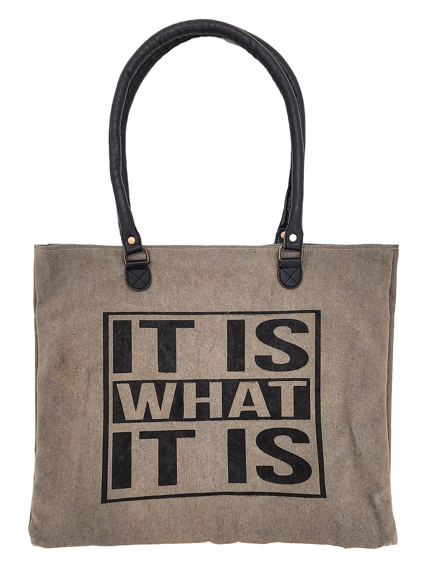 It Is What It Is Recycled Military Tent Market Tote