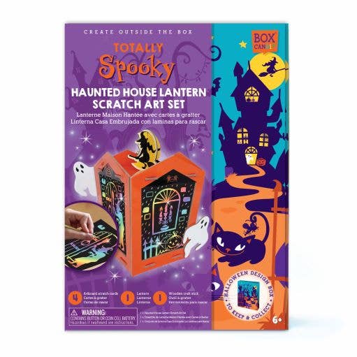 Totally Spooky Haunted House Lantern Scratch Art